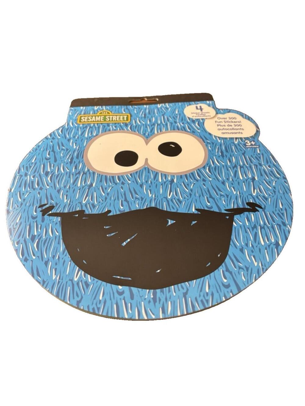Sesame Street Cookie Monster Shaped Sticker Book 300+ Stickers Included 4 Sheets